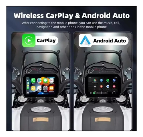 Multimídia Pra Moto Gps Carplay Android Auto 5 Waze Spotify Preto América Do Sul