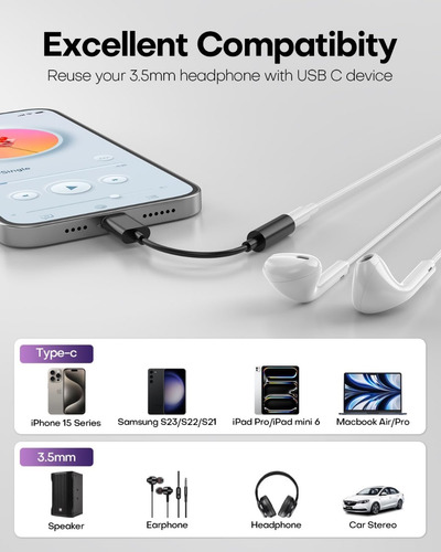Cable Adaptador Auriculares Tipo C Compatible Samsung A56