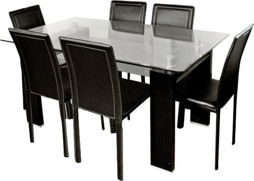 Juego De Comedor Prisma Original 6 Sillas Nogal 