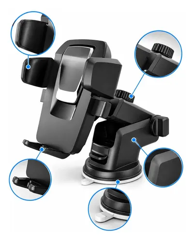 Suporte Celular Veicular Universal Ventosa Forte Gruda Painel Vidro 360° Ajustável Automotivo Carro GPS Smartphone iPhone