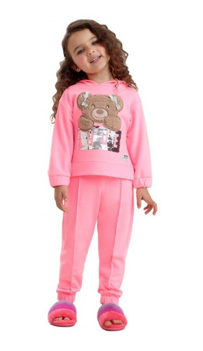 Imagem 3 de 4 de Conjunto Infantil Rosa Neon Petit Cherie Teddy Baby 20206