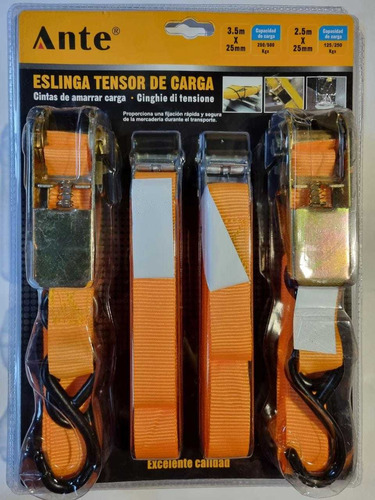 Correa Eslingas Linga De Amarre Tensores 4 Pieza  