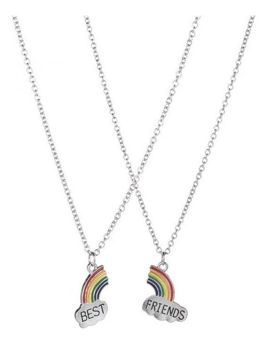 F Set 2 Collares Para Compartir Best Friends Arcoiris