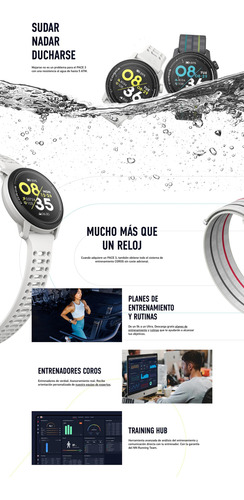 Reloj Deportivo Gps Coros Pace 3 Malla Nylon Ink Gris Nylon Ink Negro Negro