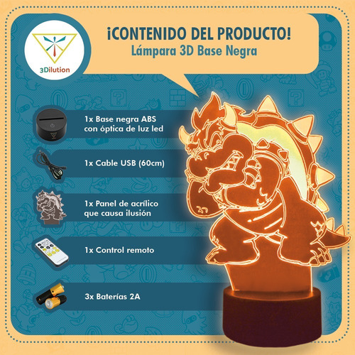 Lámpara 3d Tai Y Greymon Digimon Negra + Control Y Pilas