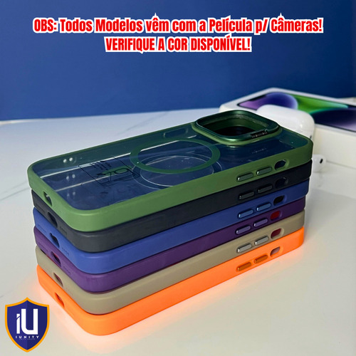 Capa Suporte Apoio Magnética P/ iPhone + Película Vidro 3d