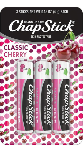 Balsamo Labial Chapstick Classic Sabor Cereza Pack 3pz