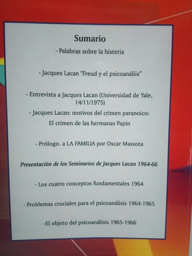 Imagen 2 de 3 de Palabras Sobre La Histeria Y Otros Trabajos - J. Lacan -rv