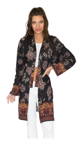Saco Cardigan Kimono Lanilla Largo Mandala Moda Hindu