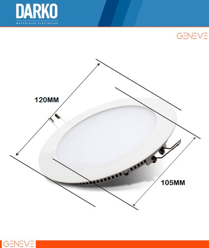 Plafon Panel Led 6w Embutir Redondo Circular Empotrar Full Estructura Blanco Cálido