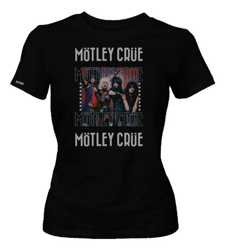 Camiseta Motley Crue Rock Metal Banda Letras Dama Mujer Dbo