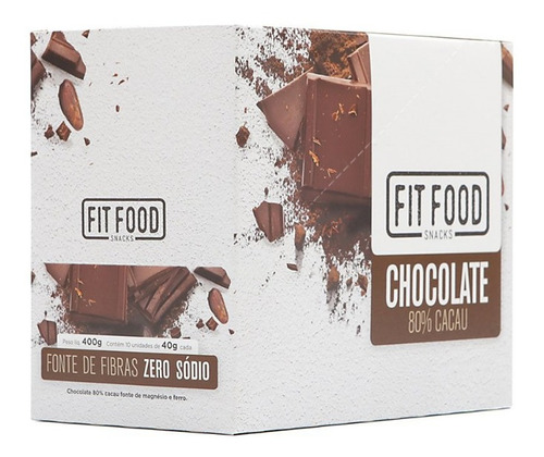 10x Chocolate 80% Cacau Fit Food 40g