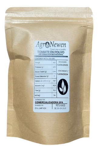 Tomate Deshidratado En Polvo Formato 250g. Agronewen