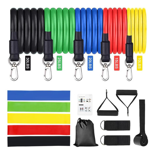 Set De Bandas Elásticas Para Ejercicio Con Anclaje Y Asas
