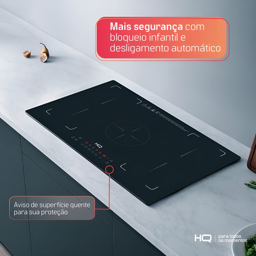 Cooktop De Indução Hq 5 Bocas Preto 9000w Hq-ide9005fz 220v