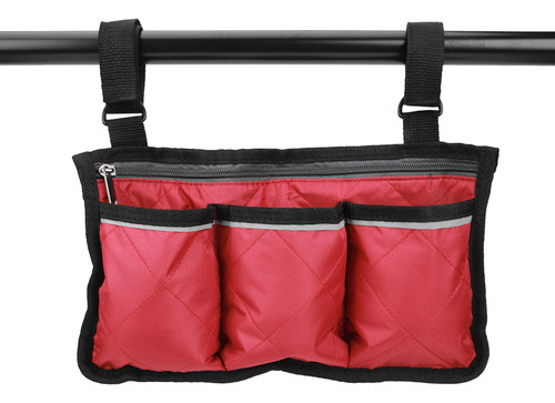 Bolsa Lateral Roja Para Silla De Ruedas, Reposabrazos Multif