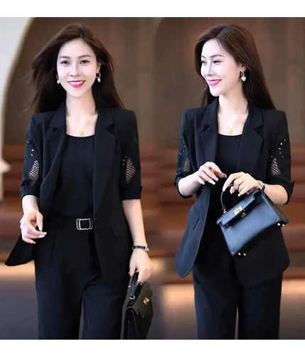 Elegante Conjunto De Traje De 3 Piezas Para Mujer
