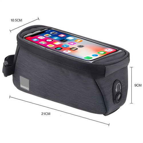 Imagen 3 de 6 de Bolsa Para Bicicleta Con Bolsillo Para Teléfono Sahoo