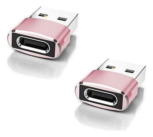 4 Convertidor Rápido De Enchufe Adaptador Tipo.1 A Usb Rosa
