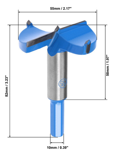 Y L Broca Forstner 55mm Carburo De Tungsteno Con Tope Filo