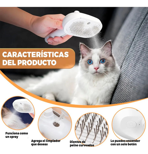 Para Cepillo Vaporizador Gatos Perros Peine Para Mascotas