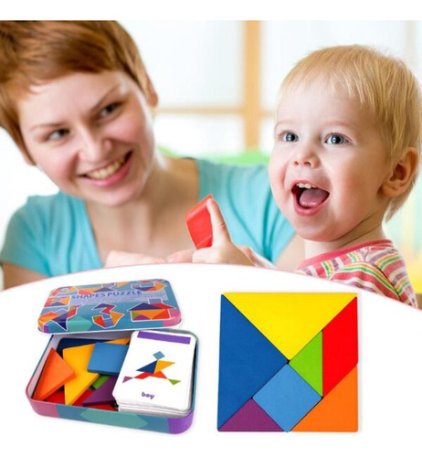 .tangram De Madera Juego Material Didáctico Rompecabezas