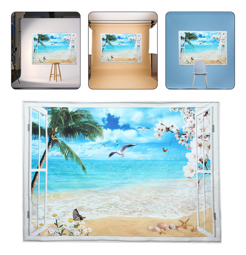 Tapiz 3d De Ocean Beach Con Paisajes Naturales Para Decoraci