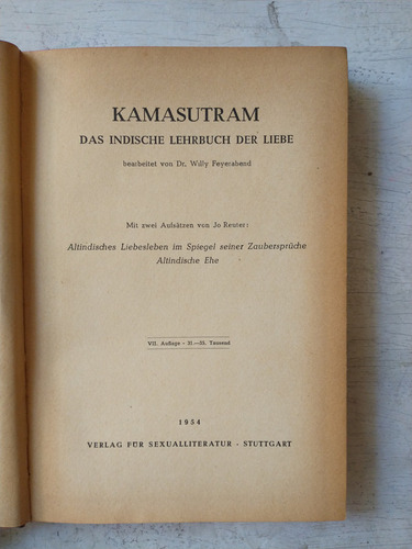 Kamasutram Das Indische Lehrbuch Der Liebe: Feyerabend