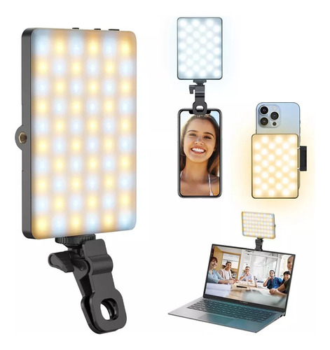 Js Luz Led De Videoconferência Para Smartphones Com Clipes.