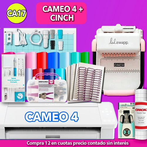  Ca17 Silhouette Cameo 4 + Cinch Cuadrada Rosa + Crop A Dile