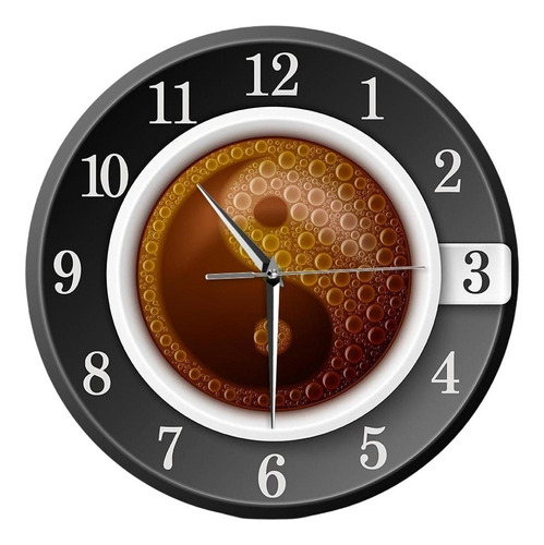 Reloj De Pared Con Símbolo De Taza De Café En Yin Y Yang