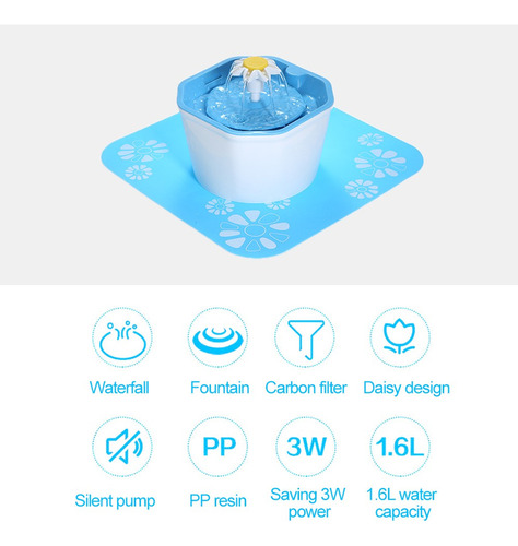 Automática Gato Agua Fuente Eléctrico Para Mascotas Bebedor