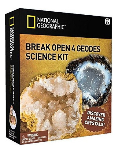 National Geographic Break Open 4 Geodes Kit - ¡descubre Cry
