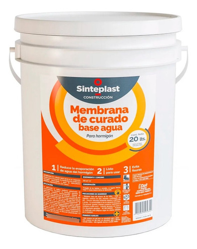 Imagen 1 de 4 de Membrana De Curado Base Agua Sinteplast 20lt Para Hormigon A