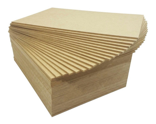 Imagem 1 de 2 de Chapa Mdf Cru 3mm Placa Decoração Artesanato 40x40cm - 20und