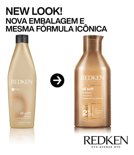 Redken All Soft - Shampoo 300ml Beleza Na Web