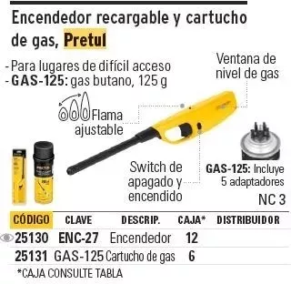 Encendedor para cocina, 27 cm, Pretul, Encendedor Para Cocina, 25130