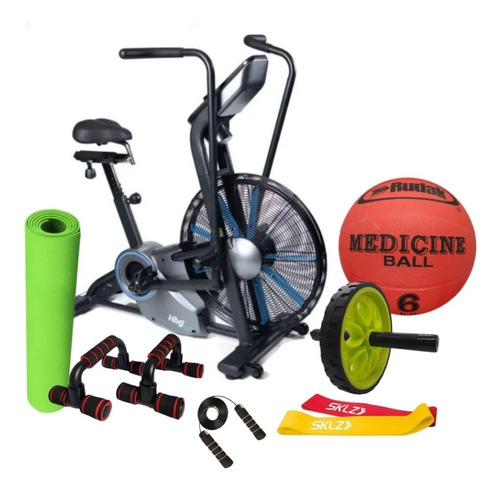 Kit De Entrenamiento Bicicleta Aire  Set Pesas Combo Ligas 