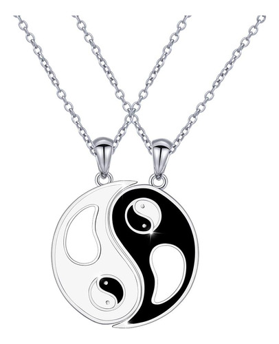 Daochong S925 Plata Esterlina Yin Yang A Juego Mejor Amigo P