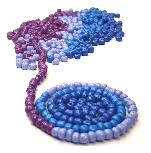 Mostacillon 500gr Esmaltado Bijou Accesorios Collar Pulsera Violeta 3.5 Mm 4 Mm