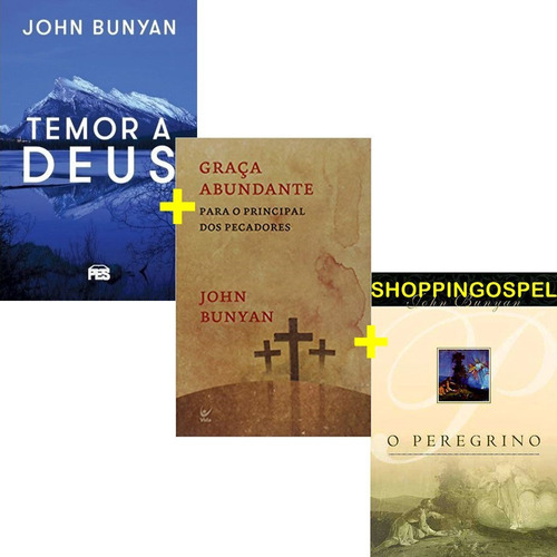 Kit Temor A Deus + Graça Abundante + O Peregrino John Bunyan