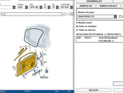 Porta Dianteira Direita Audi Q5 2017-2021 80a831052hstl Nova