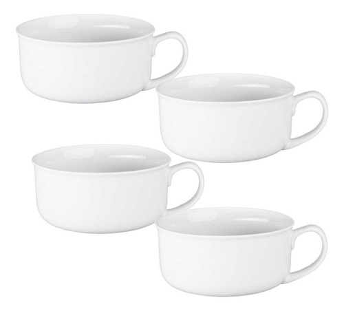 Bia Cordon Bleu Taza Sopa Porcelana Asa Color Blanco Juego 4