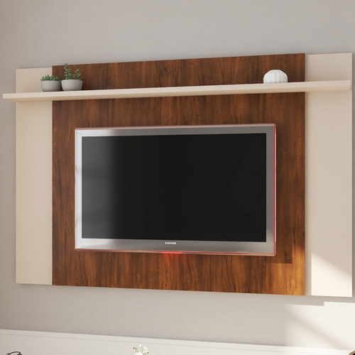 Painel Para Tv Até 55 Polegadas Zoe Off White/seda Cor Branco