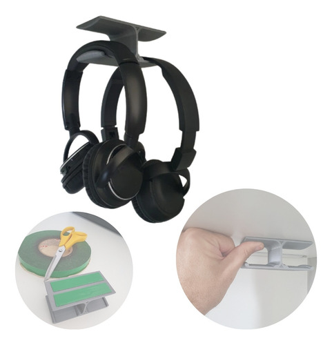 Suporte Duplo P/ Fone De Ouvido Para Mesa Headset Headphone