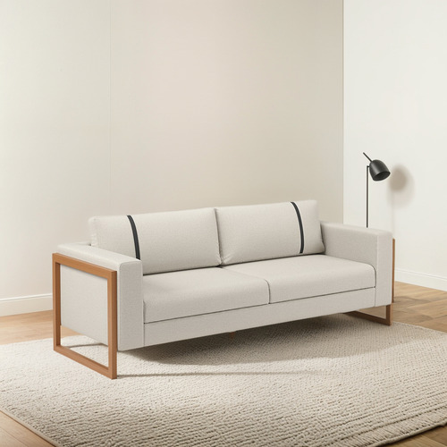Sofá Living 4 Lugares Lin 230cm No Linho Várias Cores