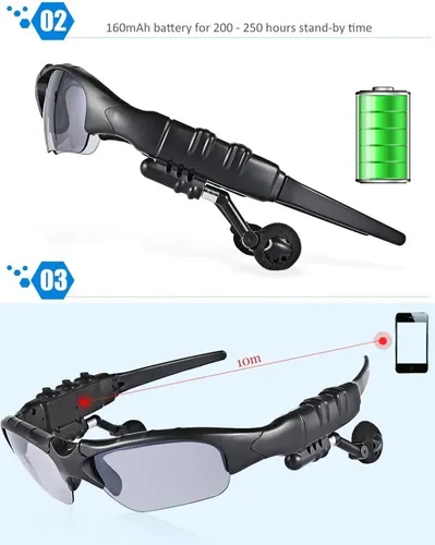 Auricular Bluetooth Manos Libres Gafas De Sol Deportivas
