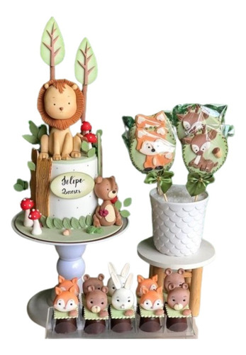 Animalitos Del Bosque Topper Para Tortas En Fondant 