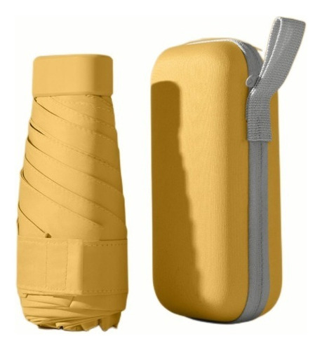 Mini Guarda-chuva De Proteção Solar Ultraleve Cor Amarelo
