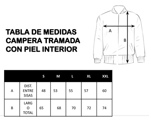 Campera Tramada Con Piel Interior Calidad Premium